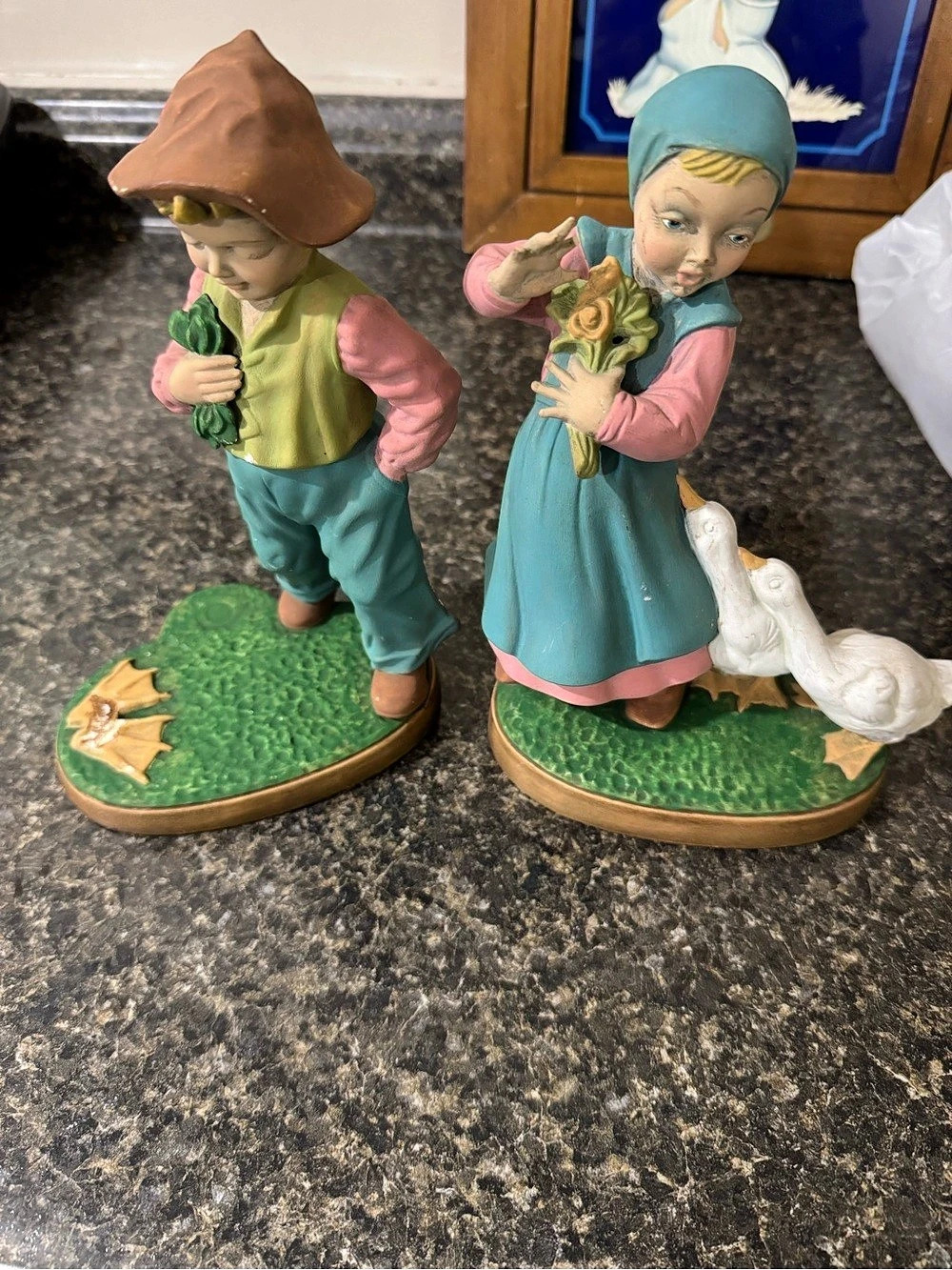 Holland Mold Becky ‘75 Figurine Set Decor Blue & Green